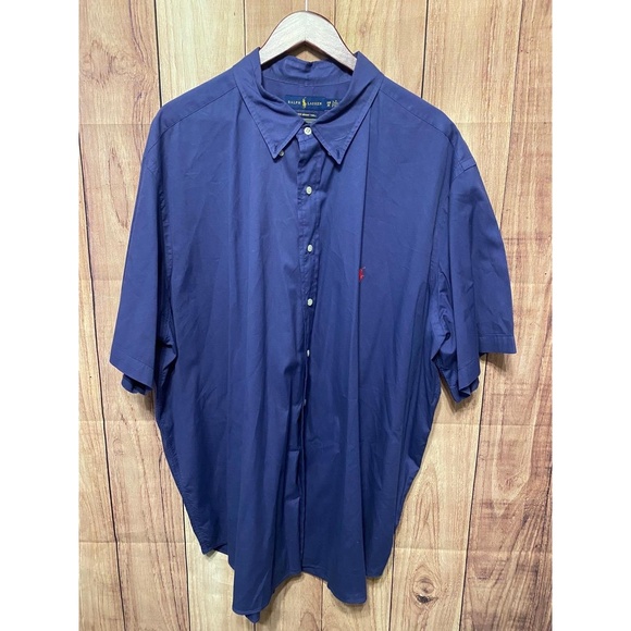 Polo Ralph Lauren 3XB BIG Short Sleeve Button Down blue feather weight twill - Picture 1 of 6